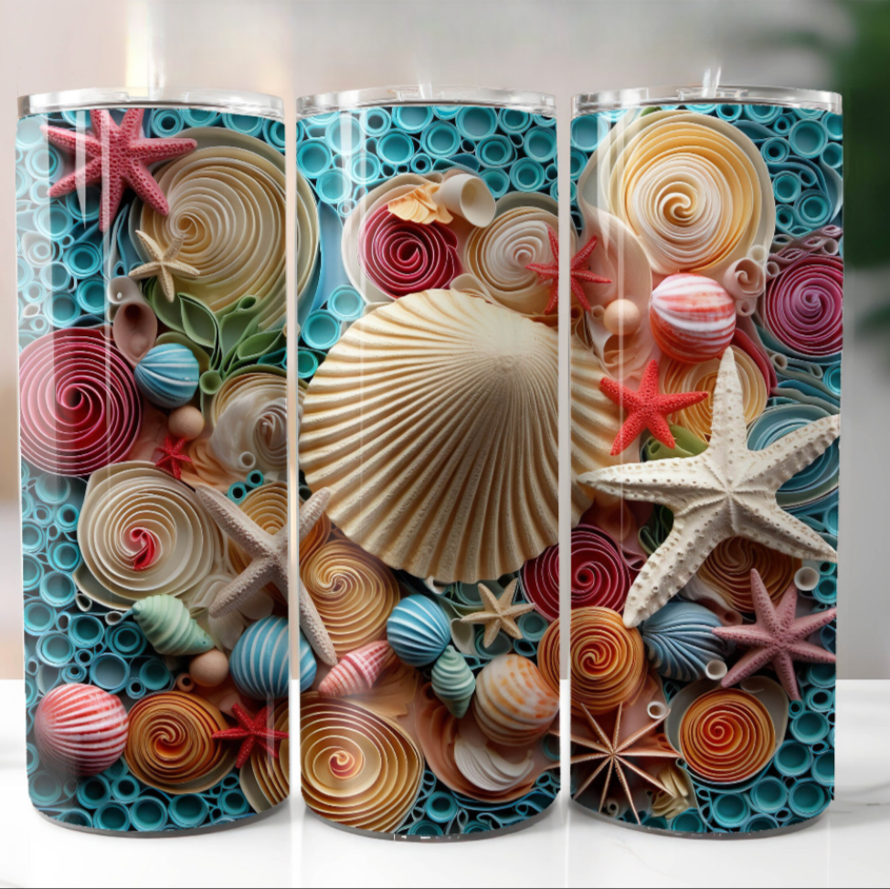 3-D Seashell Tumbler, 20 oz.
