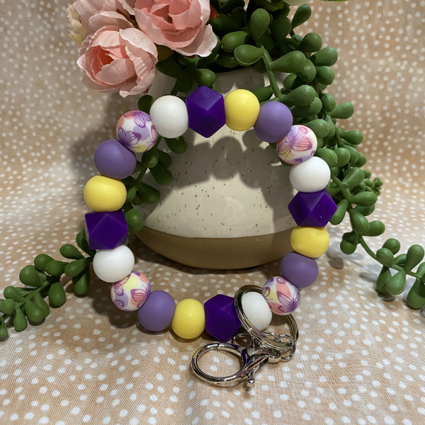 Purple Butterfly Wristlet