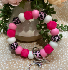 Pretty Pink Leopard Wristlet