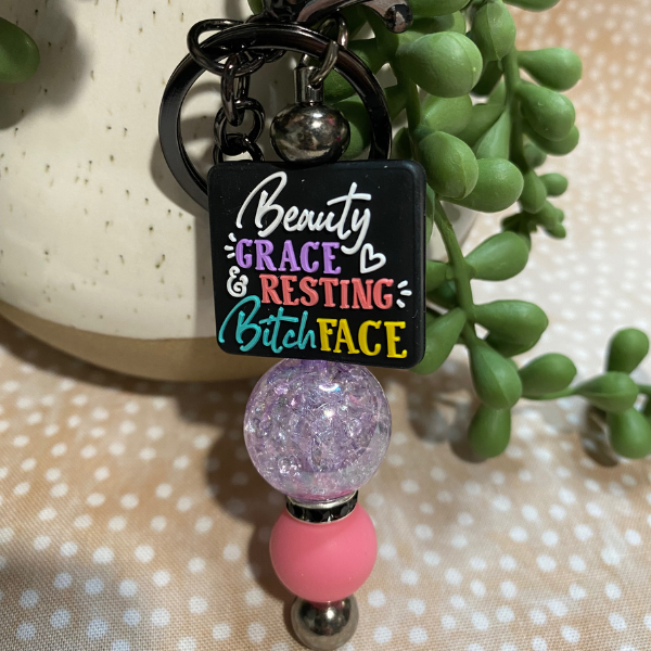 Resting Bit*h Face Keychain