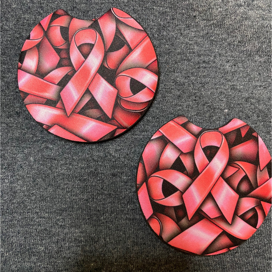 Breast Cancer Car Coaster