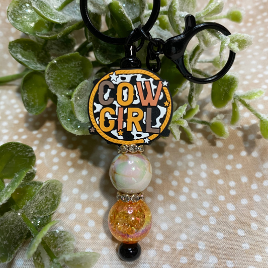 Cow Girl Bar Keychain