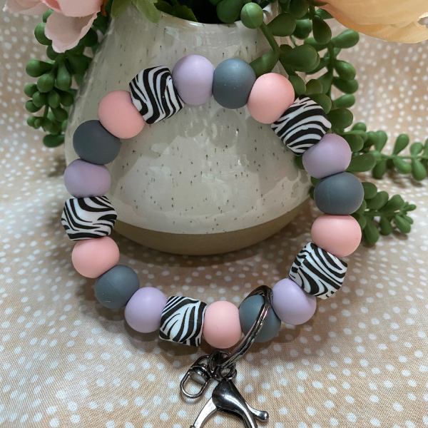 Pastel Zebra Wristlet