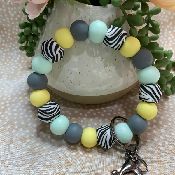 Pastel Zebra Wristlet